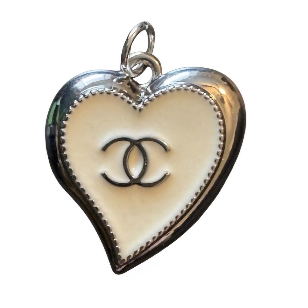 Chanel Silver and Cream Heart